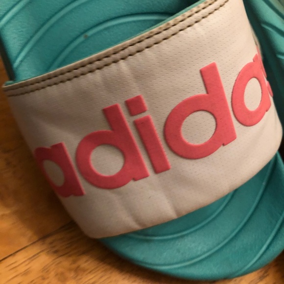 Adidas slip on slide sandals good condition Sz 10 - Picture 8 of 14